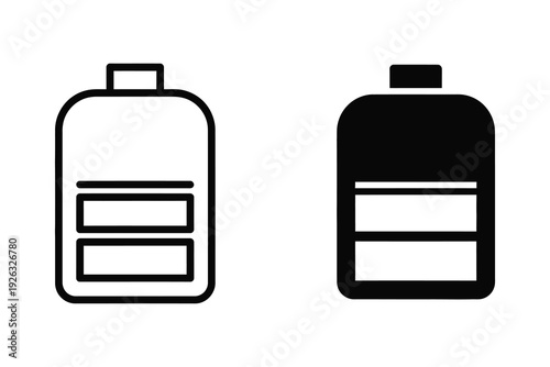 Battery Level Icon: Outline and Silhouette for Power Status