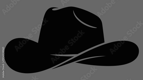 black cowboy hat vector illustration western style icon design