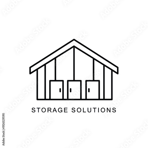 Minimalist Storage Solutions Logo with Three Units.