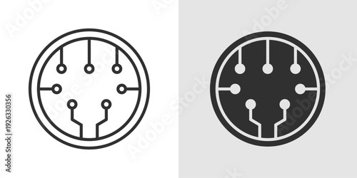 Digital Token Icon representing cryptocurrency, blockchain assets, and secure digital transactions. Stroke, filled, and colored vector illustration.