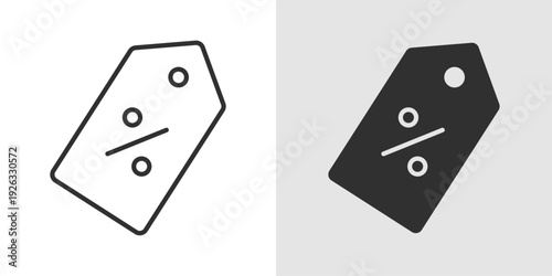 Discount Tag Icon representing sales, offers, promotions, and special deals. Stroke, filled, and colored vector illustration.