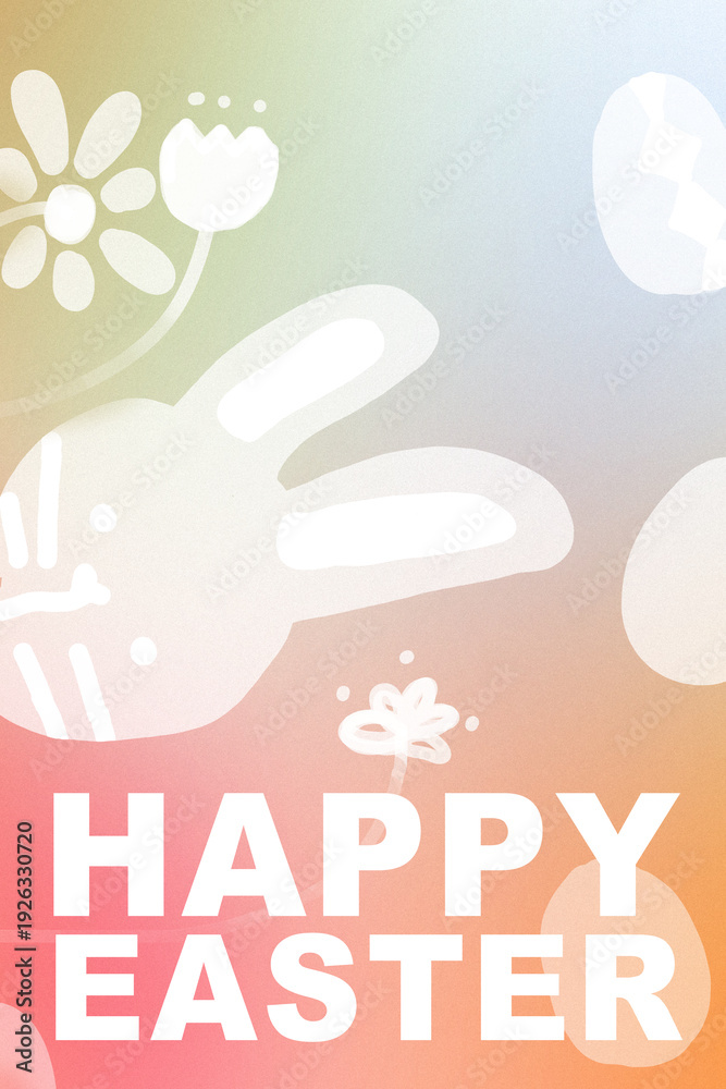 Fototapeta premium Celebration of Easter with colors, bunnies, and flowers in a cheerful design