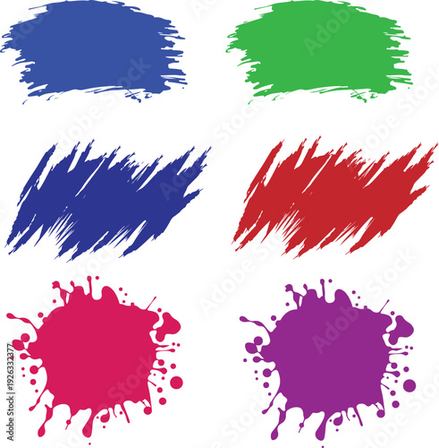 set of watercolor paint splashes