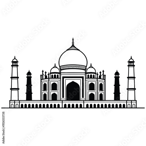 taj mahal vector illustration