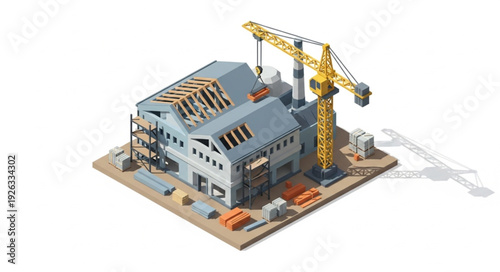 Miniature Construction Site Model Building.