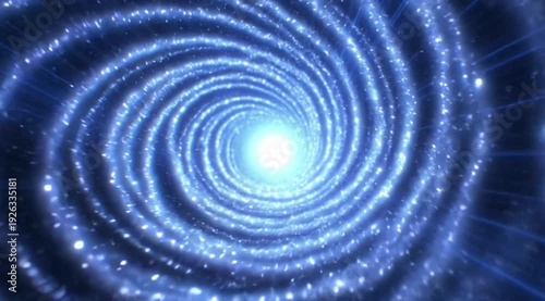 A stunning video showcasing a bright blue light shining in a dark space with vibrant beams of light radiating outward