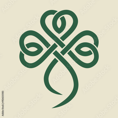 Celtic Shamrock Knot Symbol Vector Illustration