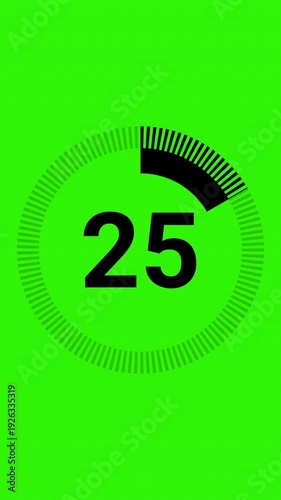 30 second countdown with circle animation, 30 to 0 animation countdown. 4K video