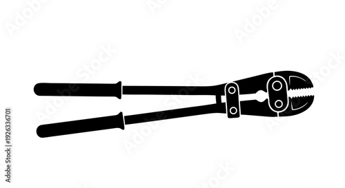 An isolated metal wine bottle opener and corkscrew tool crafted from steel and iron features a black handle as a metallic instrument for work on a white background