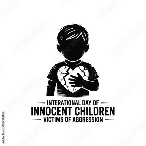 International day of innocent children victims of aggression conceptual silhouette