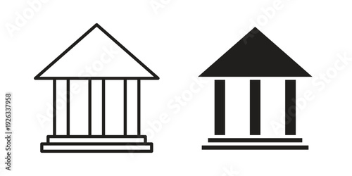 Bank icons with different styles. Vector logo illustration simple design.