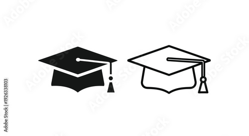 Graduation cap icons representing education and academic achievement