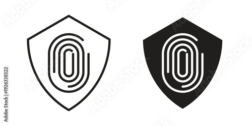 Biometric security icons with different styles. Vector logo illustration simple design.