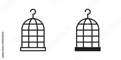 Bird cage icons with different styles. Vector logo illustration simple design.