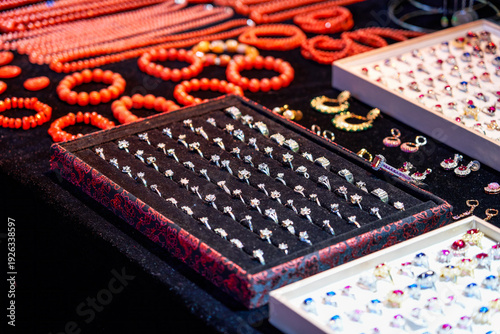 Diamond rings for sale in jewelry store