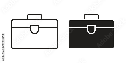 Briefcase icons with different styles. Vector logo illustration simple design.