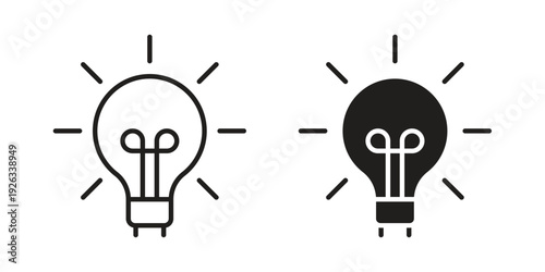 Bulb icons with different styles. Vector logo illustration simple design.