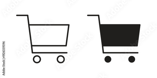 Cart icons with different styles. Vector logo illustration simple design.