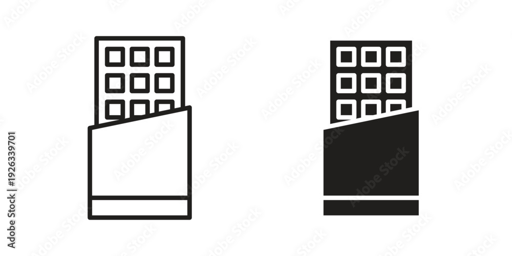 Obraz premium Chocolate icons with different styles. Vector logo illustration simple design.