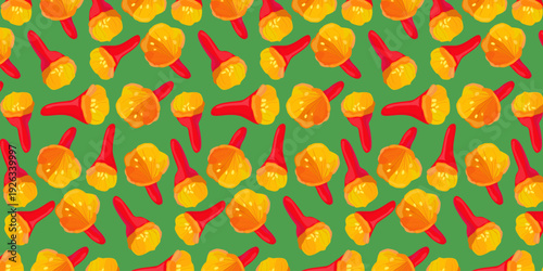 Seamless pattern Mashua Andean Tuber Root Vegetable