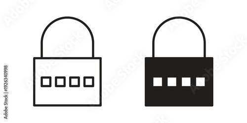 Code lock icons with different styles. Vector logo illustration simple design.
