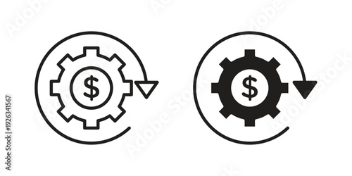 Costs optimization icons with different styles. Vector logo illustration simple design.
