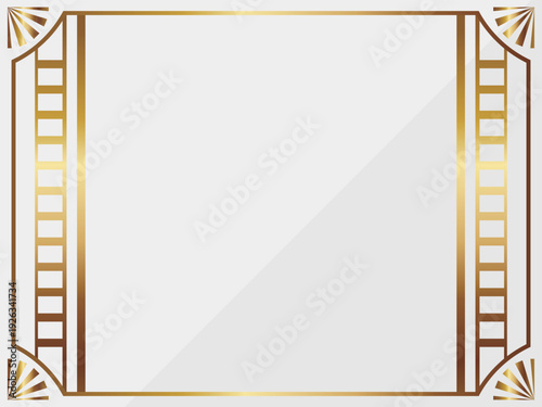 高級感のあるアールデコ背景　ホワイト＆ゴールド