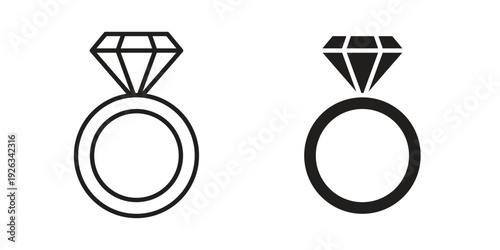 Diamond ring icons with different styles. Vector logo illustration simple design.