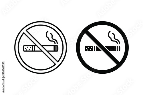 Clear No Smoking Icon Sign for Public Spaces and Health Awareness