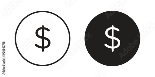Dollar icons with different styles. Vector logo illustration simple design.