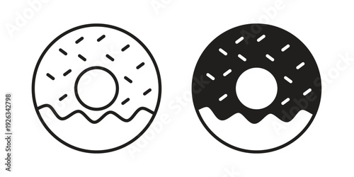 Doughnut icons with different styles. Vector logo illustration simple design.