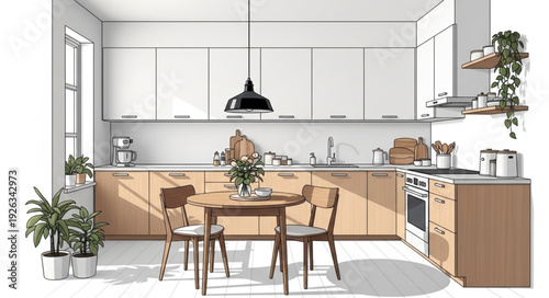 Modern Minimalist Kitchen Interior Design.