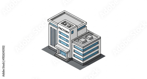 Modern Office Building Vector Illustration.