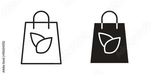 Eco bag icons with different styles. Vector logo illustration simple design.