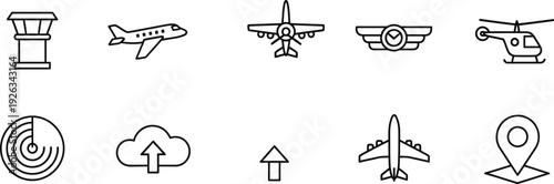 Airport and aviation related icons and symbols