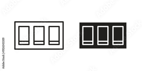 Electric switch icons with different styles. Vector logo illustration simple design.