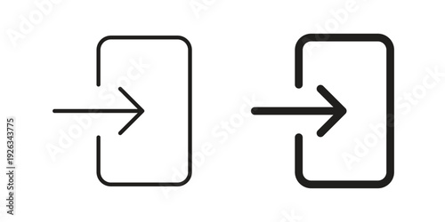 Exit icons with different styles. Vector logo illustration simple design.