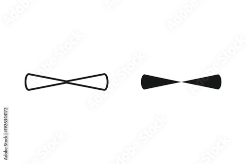 Bow tie icon vector, elegant accessory symbol in two styles