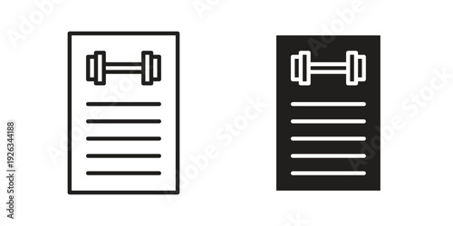 Fitness plan icons with different styles. Vector logo illustration simple design.