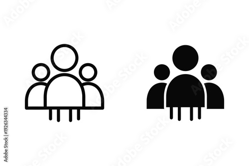 Group of People Icons: Community, Teamwork, and Social Connection Symbols