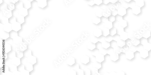 Abstract background with hexagons honeycomb technology texture. Hexagonal shape structure light seamless geometric background. Surface polygon pattern with digital hexagon and futuristic business.