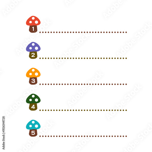 かわいい　きのこリスト　見出し