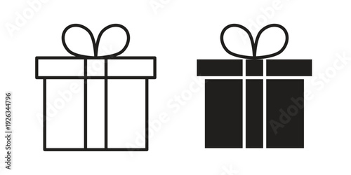 Gift box icons with different styles. Vector logo illustration simple design.