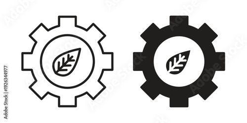 Green technology icons with different styles. Vector logo illustration simple design.