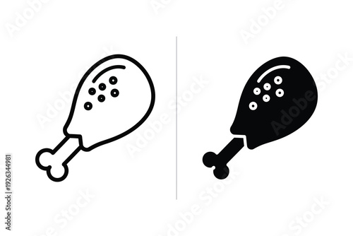 Fried Chicken Leg Icon - Food and Dining Symbol Set