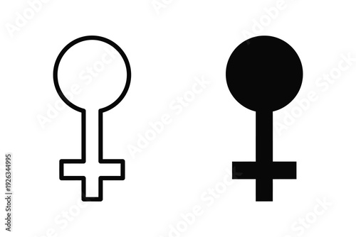 Female Gender Symbol Icon Set for Women, Femininity, and Identity