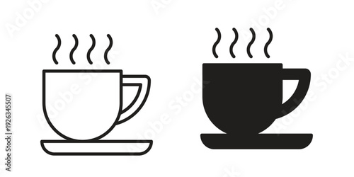 Hot tea icons with different styles. Vector logo illustration simple design.