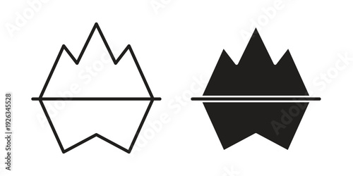 Iceberg icons with different styles. Vector logo illustration simple design.