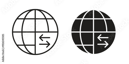 Import export icons with different styles. Vector logo illustration simple design.