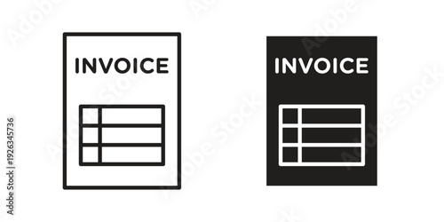 Invoice icons with different styles. Vector logo illustration simple design.